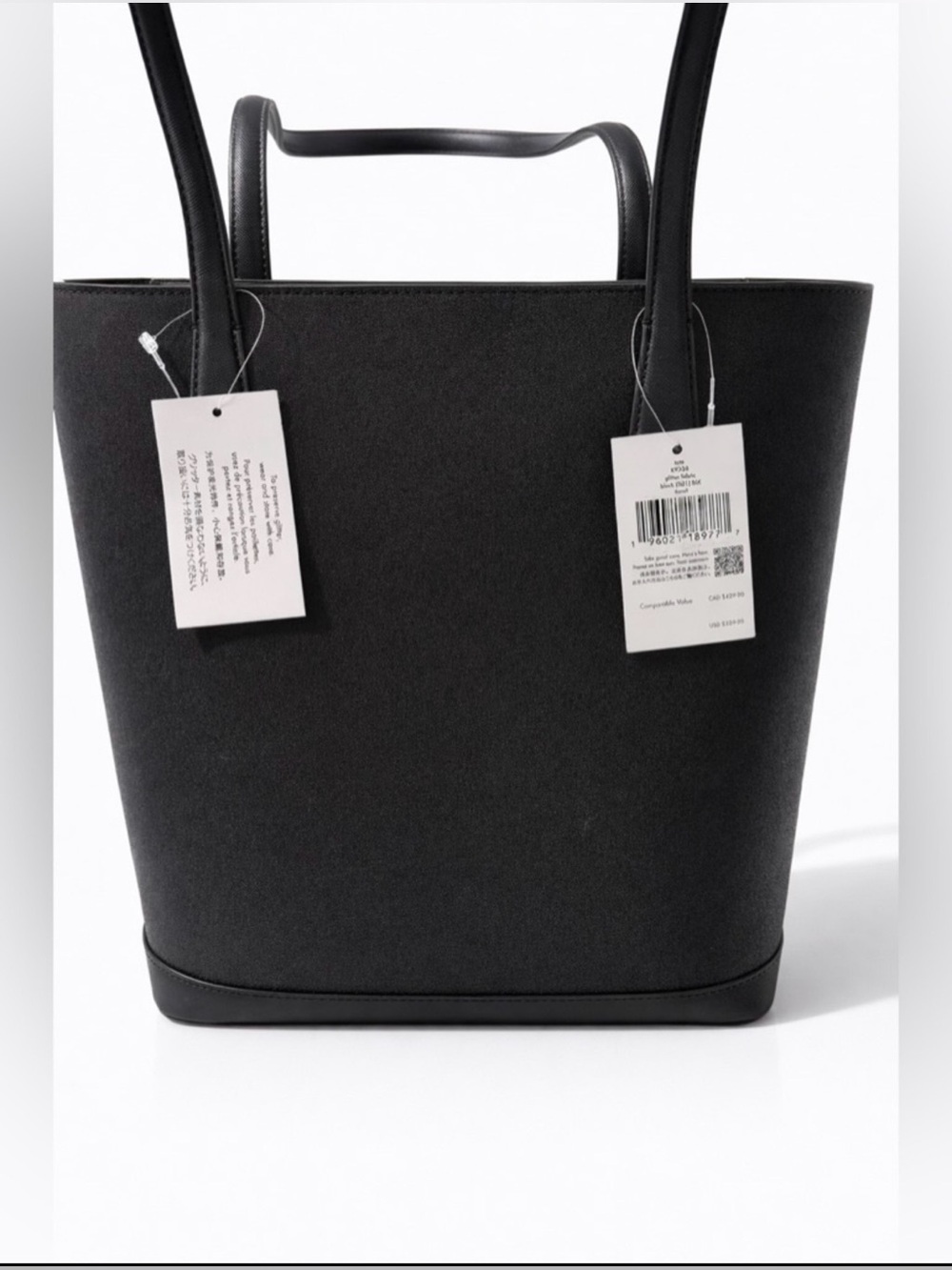 Kate Spade Black Leather Tote & Wallet Set NEW WITH TAGS Minimalist Classic - Picture 3 of 8